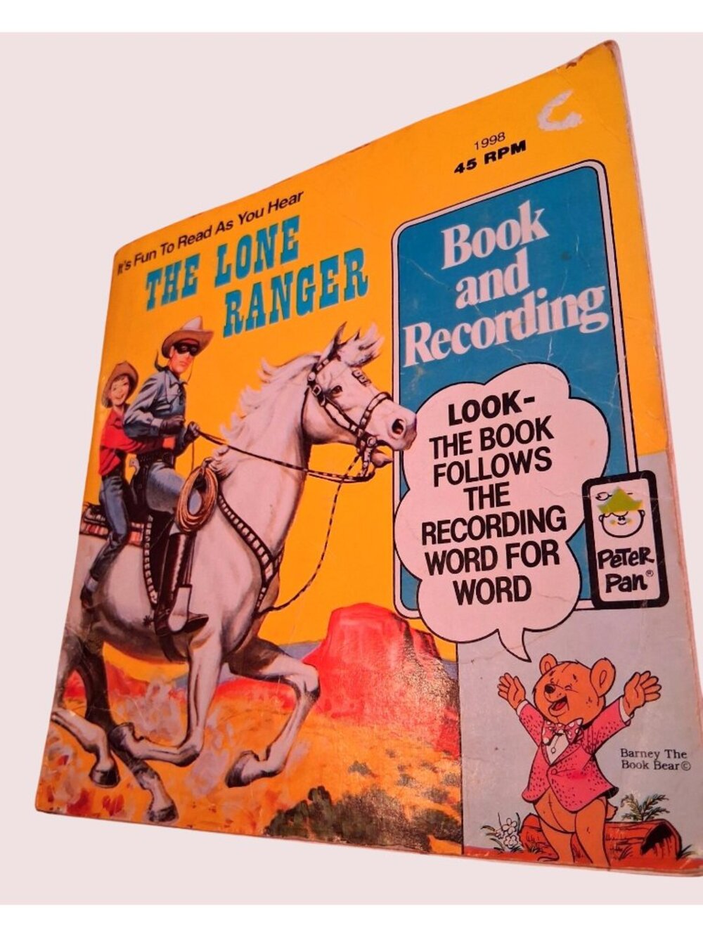 The Lone Ranger Book And 45 RPM Record By Peter Pan 1998 Vintage Childrens Read-